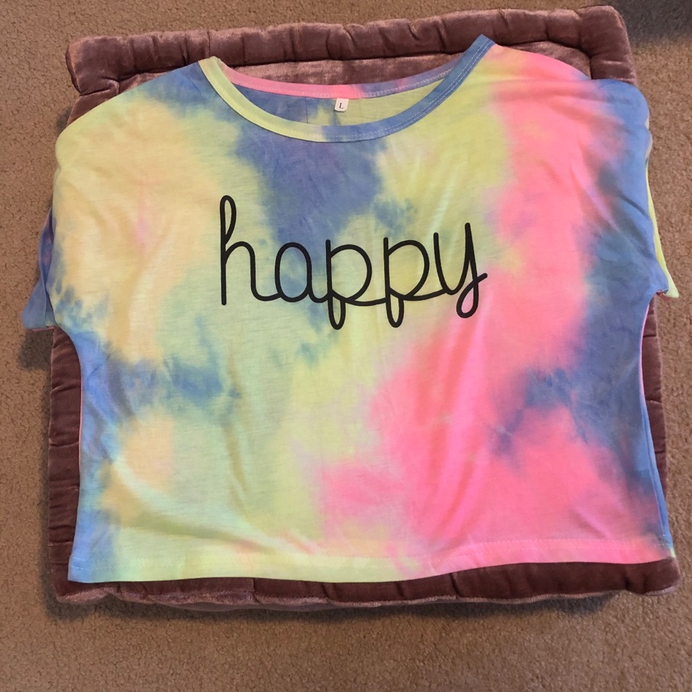 Happy tie dye crop top